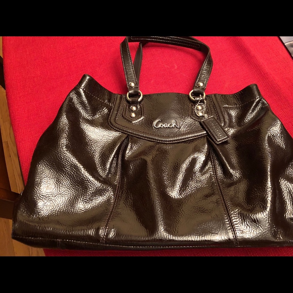 Beautiful rich chocolate leather Coach bag